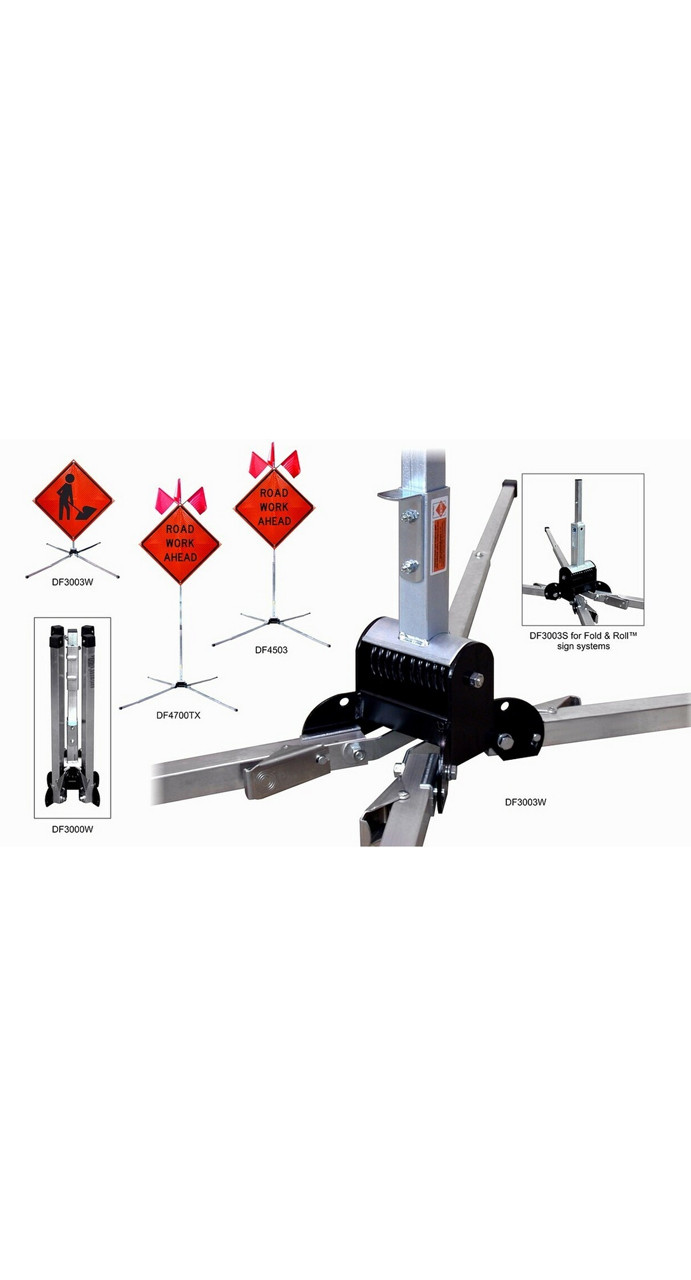 Fold & Roll Sign 48" with Stand non reflective - END ROAD WORK