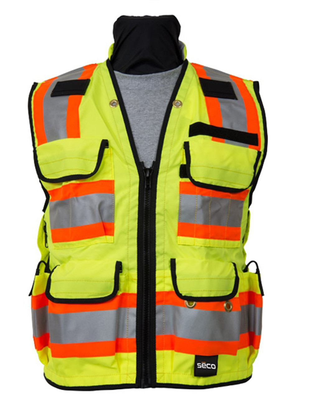 Seco 8265 Series Class 2 Safety Vest with Outlast Collar and Mesh Back - Flo Orange or Flo Yellow